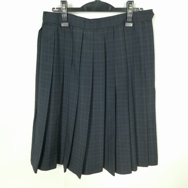 スクールスカート 夏物 w69-丈61 チェック 中学 高校 プリーツ 学生服 制服 女子 中古 HK7320