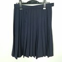 スクールスカート 夏物 w66-丈56 紺 中学 高校 プリーツ 学生服 制服 女子 中古 HK7325