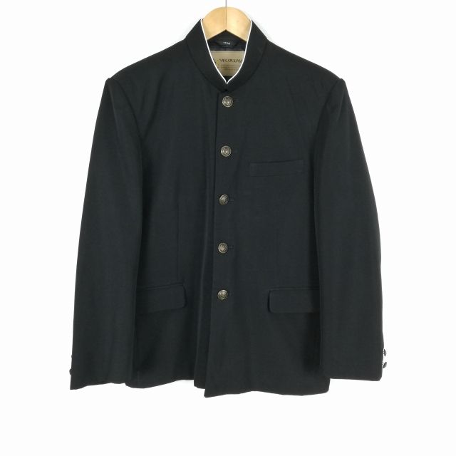 学生服 学ラン 170A 男子 上着 ウール混 標準型学生服 ラウンドカラー カシドス 黒 中古 ランクC a3 JJ5416