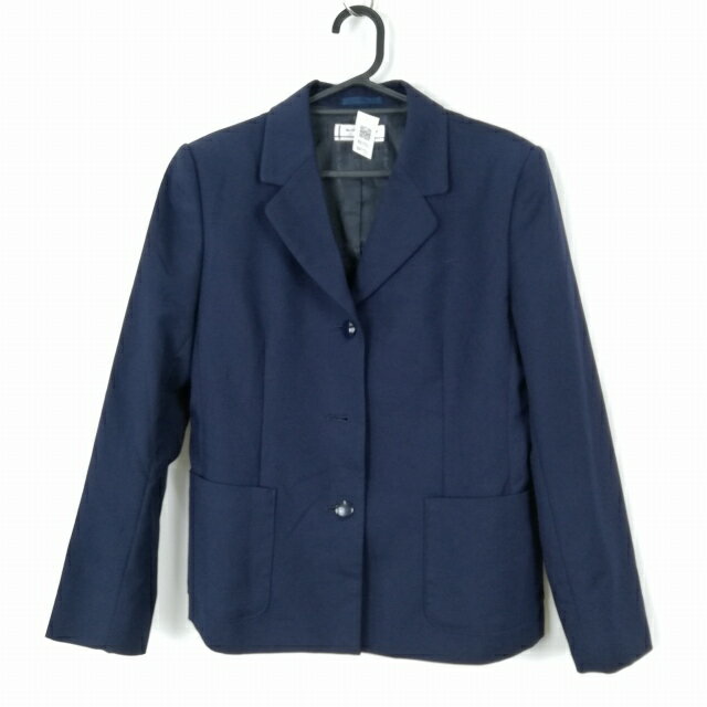 ブレザー 上着 160A オリーブデオリーブ 冬物 女子 学生服 中学 高校 紺 制服 中古 ランクC NA1751