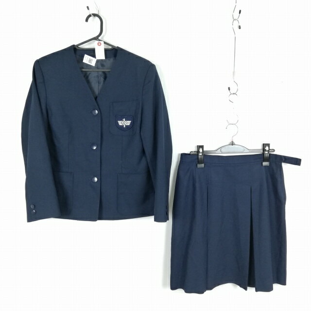 イートン スカート 上下2点セット 160A 冬物 女子 学生服 神奈川弥栄中学 紺 制服 中古 ランクC NA2827
