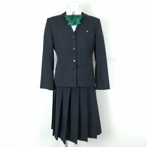 イートン スカート リボン 上下4点セット 指定 冬物 女子 学生服 熊本第二高校 紺 制服 中古 ランクC NA5513 イートン スカート リボン 上下4点セット 指定 冬物 女子 学生服 熊本第二高校 紺 制服 中古 ランクC NA5513