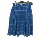 スクールスカート 冬物 w60-丈55 チェック 中学 高校 プリーツ 学生服 制服 女子 中古 HK2393