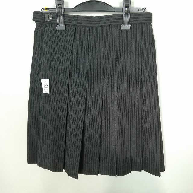 スクールスカート 夏物 w69-丈56 ストライプ 中学 高校 プリーツ 学生服 制服 女子 中古 HK6150
