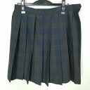 スクールスカート 大きいサイズ 夏物 w72-丈52 チェック 中学 高校 プリーツ 学生服 制服 女子 中古 HK7338