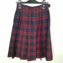 スクールスカート 冬物 w63-丈60 チェック 中学 高校 プリーツ 学生服 制服 女子 中古 HK7347