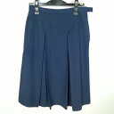 スクールスカート 夏物 w69-丈64 紺 中学 高校 プリーツ 学生服 制服 女子 中古 HK7351