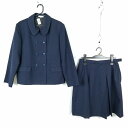 ジャケット スカート 上下2点セット 170A 大きいサイズ 冬物 女子 学生服 中学 高校 紺 制服 中古 ランクC NA3950