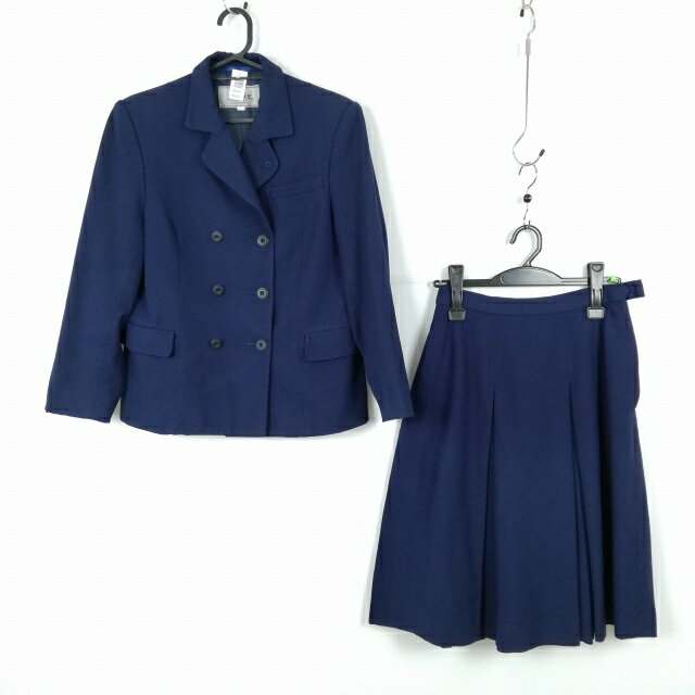 ブレザー スカート 上下2点セット 指定 170A 冬物 女子 学生服 中学 高校 紺 制服 中古 ランクC NA4482