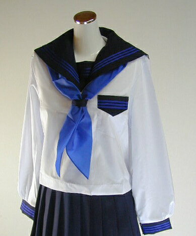 新品 夏 セーラー服 白 カラーライン3本線 長袖 上着 tam_u_4919n 新品 夏 セーラー服 白 カラーライン3本線 長袖 上着 tam_u_4919n