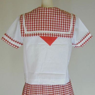 新品 夏 セーラー服 白 ギンガムチェック衿 白1本線 上着 tam_u_12071