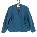 イートン 上着 M 冬物 女子 学生服 沖縄桑江中学 緑 制服 中古 ランクC EY6732