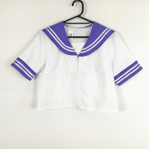 コスプレ セーラー服 上着 L 白2本線 女子 学生服 中学 高校 白 制服 中古 GM1220 コスプレ セーラー服 上着 L 白2本線 女子 学生服 中学 高校 白 制服 中古 GM1220