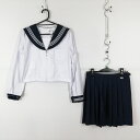 コスプレ セーラー服 ミニスカート 上下2点セット M 白3本線 女子 学生服 中学 高校 白 制服 中古 GM1825