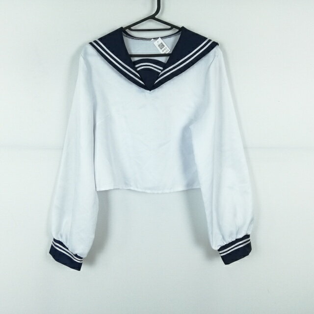 コスプレ セーラー服 上着 XL 大きいサイズ 白2本線 女子 学生服 中学 高校 白 制服 中古 GM1853