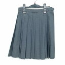 スクールスカート 冬物 w63-丈53 グレー 香川英明高校 プリーツ 学生服 制服 女子 中古 HK4984