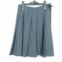 スクールスカート 冬物 w69-丈59 グレー 中学 高校 プリーツ 学生服 制服 女子 中古 HK4989