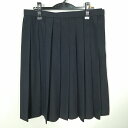 スクールスカート 大きいサイズ 夏物 w80-丈64 ストライプ 中学 高校 プリーツ 学生服 制服 女子 中古 HK6532
