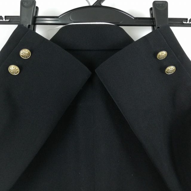 学生服 学ラン 165S 男子 上着 ウール混 標準型学生服 ラウンドカラー カシドス 黒 中古 ランクC a3 JJ5694