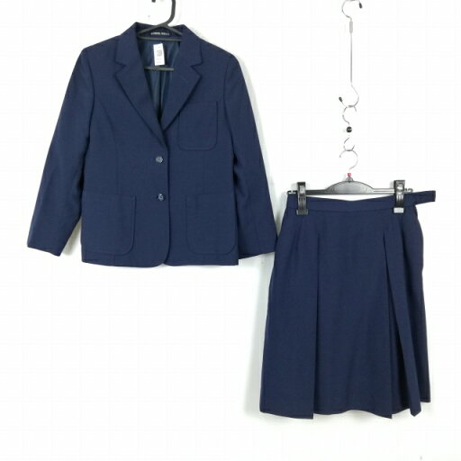 ブレザー スカート 上下2点セット 150A 冬物 女子 学生服 中学 高校 紺 制服 中古 ランクB NA4051 ブレザー スカート 上下2点セット 150A 冬物 女子 学生服 中学 高校 紺 制服 中古 ランクB NA4051
