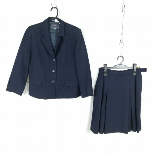 ブレザー スカート 上下2点セット 大きいサイズ 冬物 女子 学生服 中学 高校 紺 制服 中古 ランクC NA4219 ブレザー スカート 上下2点セット 大きいサイズ 冬物 女子 学生服 中学 高校 紺 制服 中古 ランクC NA4219