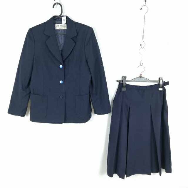 ブレザー スカート 上下2点セット 160A 冬物 女子 学生服 埼玉東松山東中学 紺 制服 中古 ランクC NA4221
