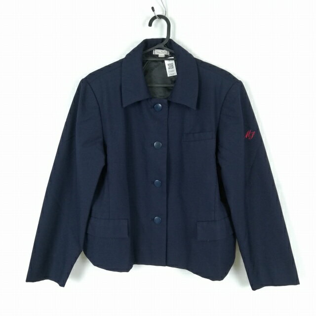 ジャケット 上着 170A 大きいサイズ 冬物 女子 学生服 宮崎商業高校 紺 制服 中古 ランクC EY6407