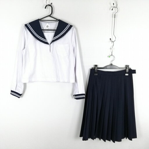 コスプレ セーラー服 スカート 上下2点セット L 白2本線 女子 学生服 中学 高校 白 制服 中古 GM1281 コスプレ セーラー服 スカート 上下2点セット L 白2本線 女子 学生服 中学 高校 白 制服 中古 GM1281