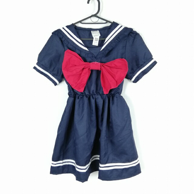 コスプレ ワンピース 上着 白2本線 女子 学生服 中学 高校 紺 制服 中古 GM1296