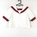 コスプレ セーラー服 上着 M 柄1本線 女子 学生服 中学 高校 白 制服 中古 GM1317