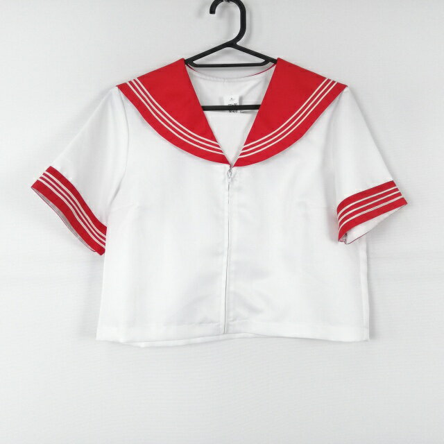コスプレ セーラー服 上着 L 白3本線 女子 学生服 中学 高校 白 制服 中古 GM1319