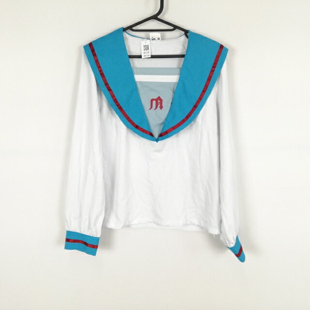 コスプレ セーラー服 上着 L 赤1本線 女子 学生服 中学 高校 白 制服 中古 GM1338