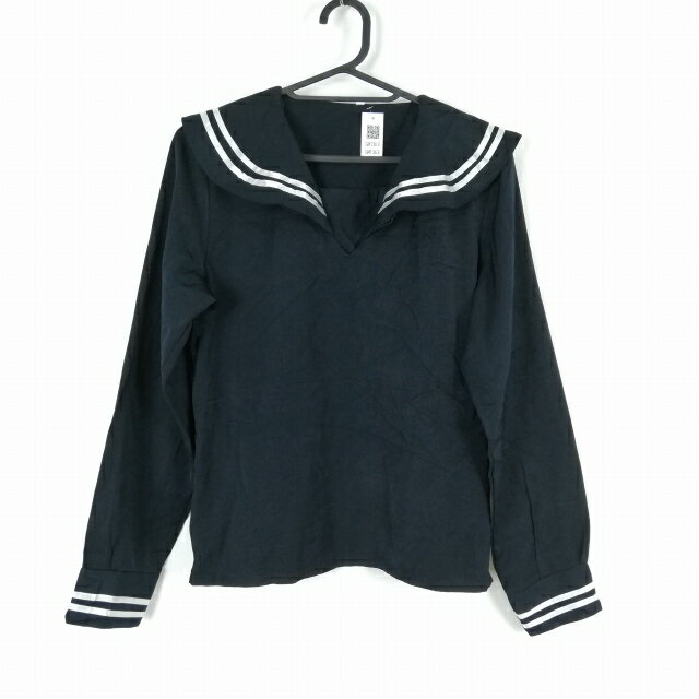 コスプレ セーラー服 上着 M 白2本線 女子 学生服 中学 高校 紺 制服 中古 GM1363