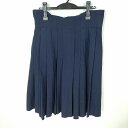 スクールスカート 大きいサイズ 夏物 w78-丈64 紺 中学 高校 プリーツ 学生服 制服 女子 中古 HK6802