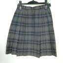 スクールスカート 冬物 w66-丈51 チェック 中学 高校 プリーツ 学生服 制服 女子 中古 HK6936