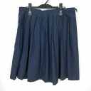 スクールスカート 大きいサイズ 夏物 w80-丈57 紺 中学 高校 プリーツ 学生服 制服 女子 中古 HK7001