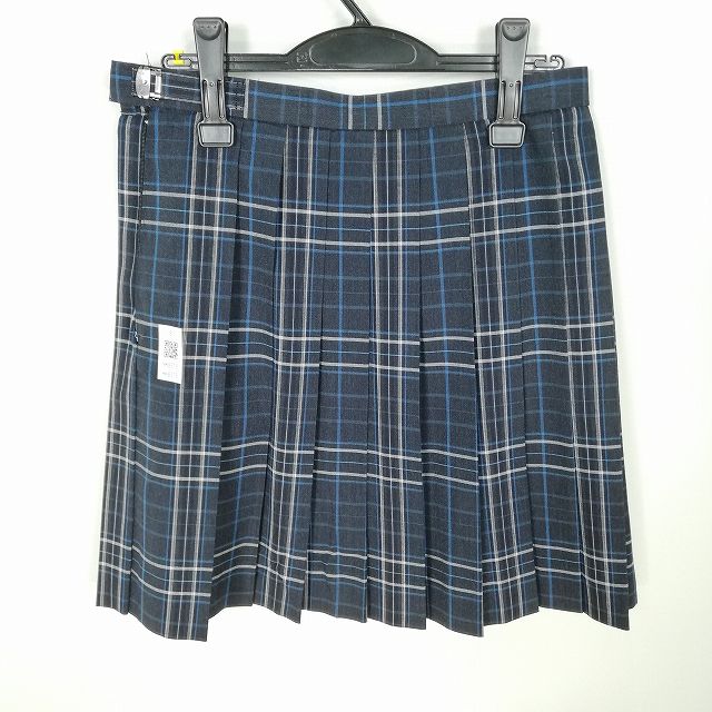 スクールスカート 夏物 w69-丈50 チェック 中学 高校 プリーツ 学生服 制服 女子 中古 HK8315