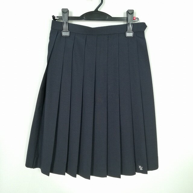 スクールスカート 夏物 w63-丈60 チェック 中学 高校 プリーツ 学生服 制服 女子 中古 HK8590