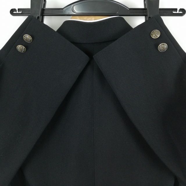 学生服 学ラン 160A 男子 トンボ NBP 上着 ウール混 ラウンドカラー カシドス 黒 中古 ランクC a3 JJ5676