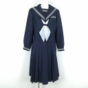 商品説明商品内容は〇冬セーラー服上着〇冬スカート〇付属品（スカーフ）の3点です。◇指定品の上下セットではございません。【冬セーラー服上着/紺】タグ記載のサイズ：160A素材：ウール50％ポリエステル50％織り：サージかぶり型（ファスナー仕様）白3本線学校名：不明ランクC●上着実寸サイズ着丈：46cm肩幅：39cmバスト：90cm袖丈：56cm【冬スカート/紺】素材：不明織り：サージ学校名：不明ランクB●スカート 実寸サイズウエスト：62cmスカート丈：69cm●商品の状態（キズ、汚れなど）については商品画像をご覧ください。●掲載画像で前ボタンが留まっていない場合はボタンが欠品しています。●記名等がある場合は黒塗りしております。●ブラウス（※）は上着・スカートとサイズが合わない場合がございます。また、画像掲載していない破れや汚れ等がある場合がございます。●クリーニングしておりますが、取れない汚れ等が残っている場合がございます。●学生服はメーカーによってサイズ表記が異なります。必ず実寸サイズをご確認ください。●中古品の為、細かな傷やテカリ、スレ等がございます。完璧な商品をご希望の方や神経質な方はご注意いただきますようあらかじめお願いいたします。