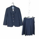 ブレザー スカート 上下2点セット LL 大きいサイズ 冬物 女子 学生服 兵庫柏原高校 紺 制服 中古 ランクB NA4412