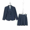 ブレザー スカート 上下2点セット 冬物 女子 学生服 中学 高校 紺 制服 中古 ランクC NA4415