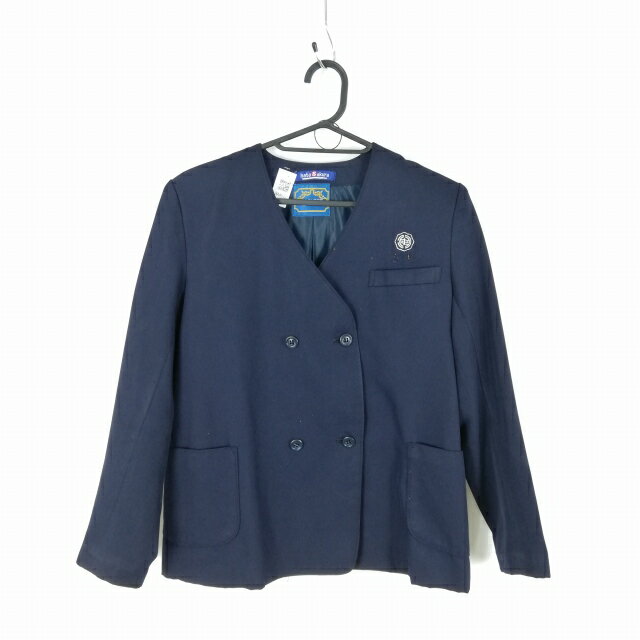 イートン 上着 冬物 女子 学生服 中学 高校 紺 制服 中古 ランクC NA4512