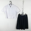 ブラウス スカート 上下2点セット トンボ 夏物 女子 学生服 鹿児島錦江湾高校 白 制服 中古 ランクC EY0162