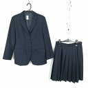 ブレザー スカート 上下2点セット L 冬物 女子 学生服 中学 高校 紺 制服 中古 ランクC EY0165