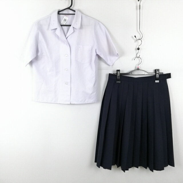 ブラウス スカート 上下2点セット カンコー 夏物 女子 学生服 中学 高校 白 制服 中古 ランクC EY6733