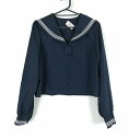 コスプレ セーラー服 上着 2L 白3本線 女子 学生服 中学 高校 紺 制服 中古 GM1354