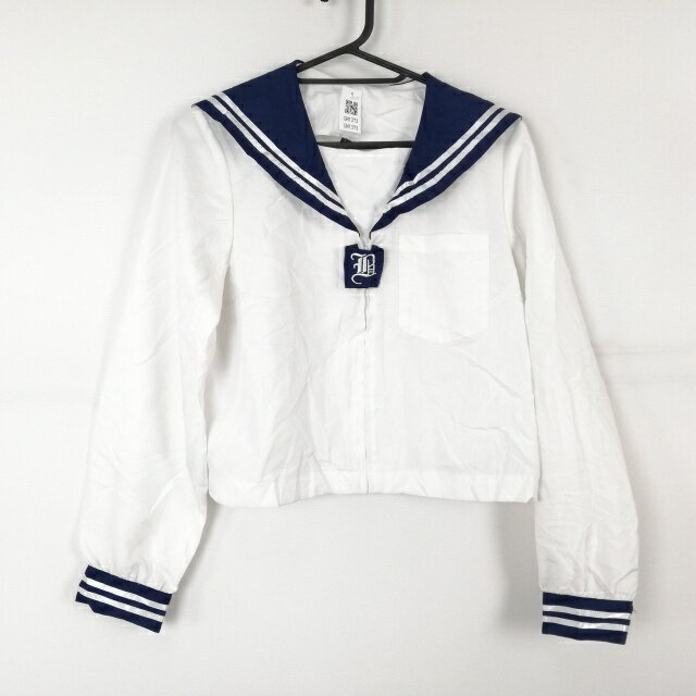 コスプレ セーラー服 上着 L 白2本線 女子 学生服 中学 高校 白 制服 中古 GM1373