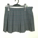 スクールスカート 夏物 w66-丈38 チェック 中学 高校 マイクロミニ プリーツ 学生服 制服 女子 中古 HK2417