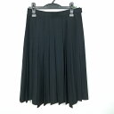スクールスカート 夏物 w66-丈70 黒 中学 高校 プリーツ 学生服 制服 女子 中古 HK3918